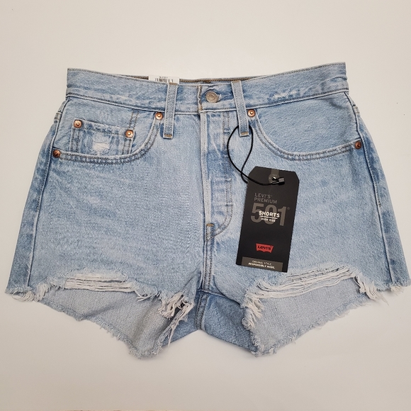 Levi's 501 Shorts High Rise Button Fly Luxor - Picture 7 of 7